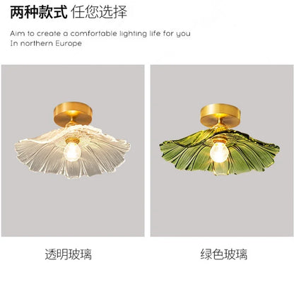 Plafonnier vintage en verre LED 2025, lumière chaude rétro pour salon et couloir