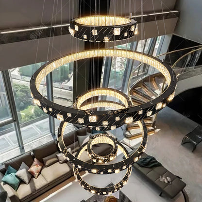 Lustre moderne en cristal et ferronnerie, éclairage LED intérieur chaleureux