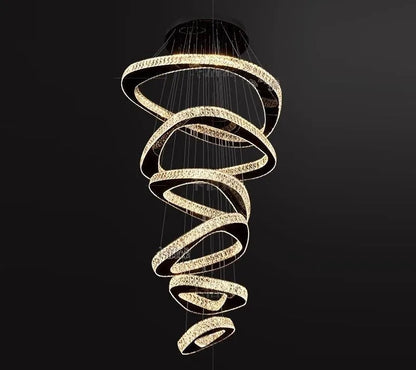 Lustre moderne en cristal et fer forgé, éclairage LED dimmable pour salon