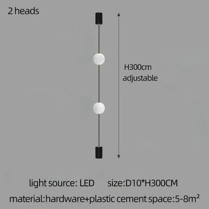 Suspension sphérique nordique moderne en métal pour salon lumineux