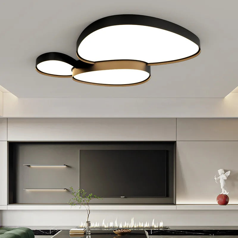 Plafonnier LED moderne en métal avec télécommande, lumière chaude et froide, éclairage intérieur pour salon et chambre