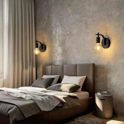 Applique Murale Nordique Industrielle en Fer E27 pour Intérieur