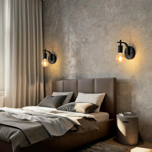 Applique Murale Nordique Industrielle en Fer E27 pour Intérieur