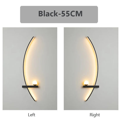 Applique Murale LED Moderne Noire en Aluminium, Luminaire Intelligente à Intensité Variable