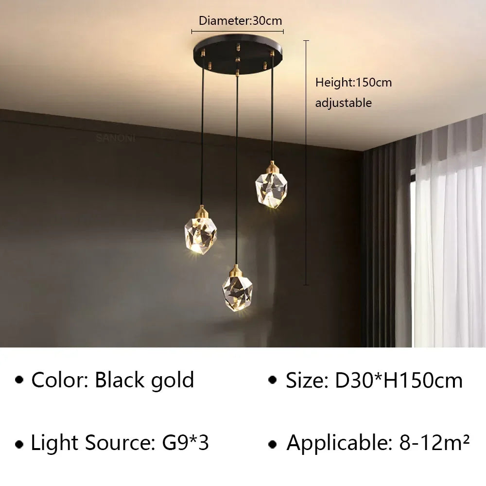 Suspension LED moderne en acrylique pour salon et salle à manger