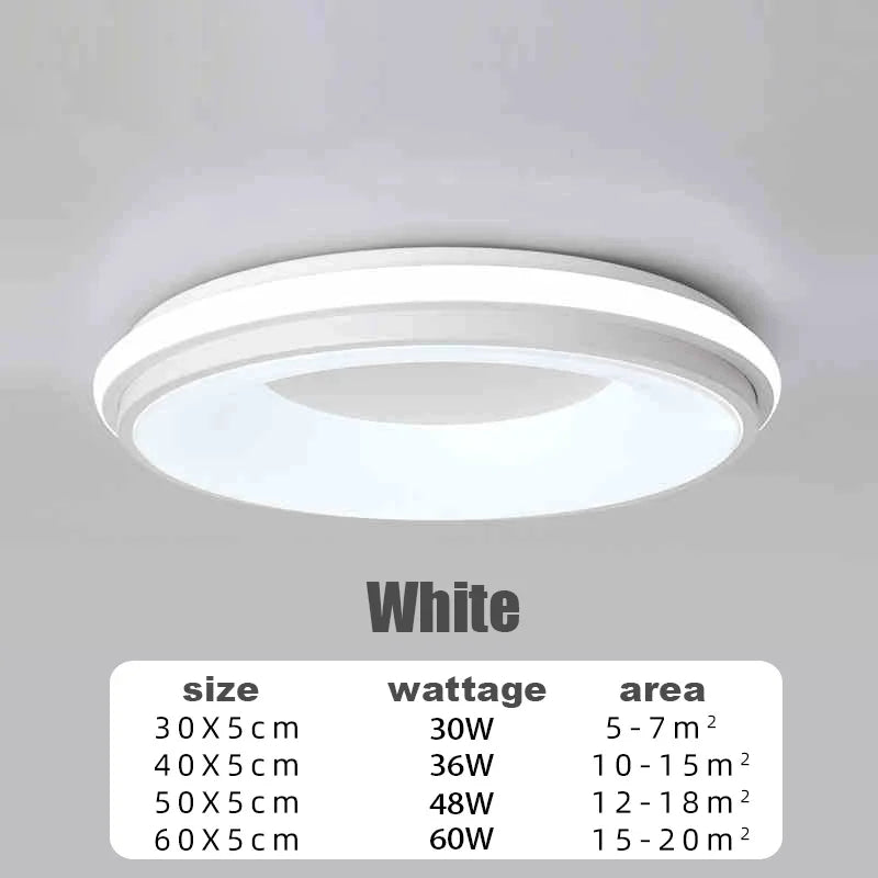 Plafonnier LED Macaron Nordique 30W-48W, lumière chaude, design contemporain