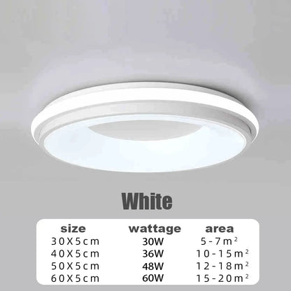 Plafonnier LED Macaron Nordique 30W-48W, lumière chaude, design contemporain