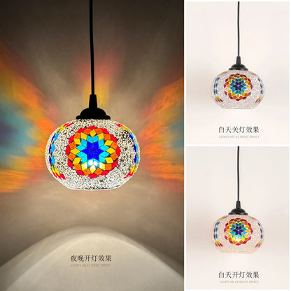 Suspension mosaïque en alliage style bohème pour chambre et salle à manger