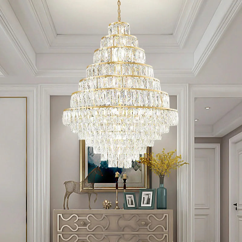 Lustre en cristal de luxe moderne pour salon, éclairage LED élégant