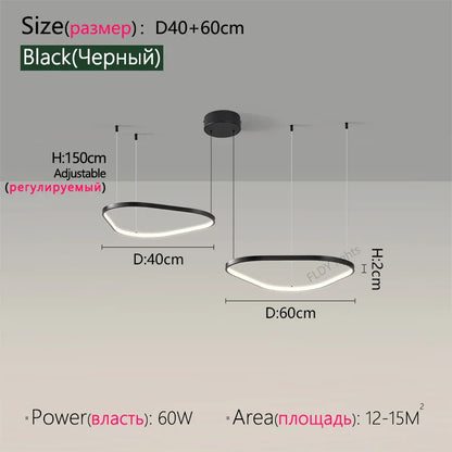 Suspension lustre nordique triangulaire en métal, lumière chaude pour salon et chambre