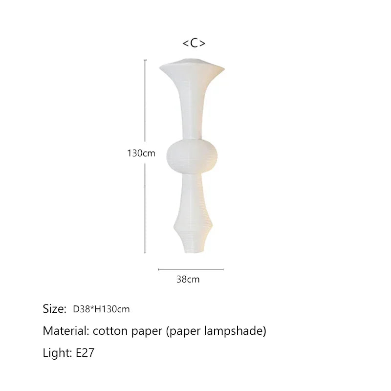 Suspension Akari en papier de riz blanc, lampe japonaise pour salle à manger et escalier