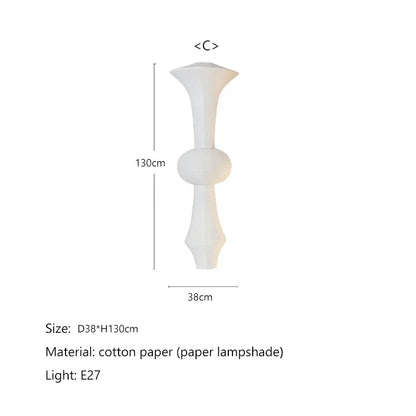 Suspension Akari en papier de riz blanc, lampe japonaise pour salle à manger et escalier