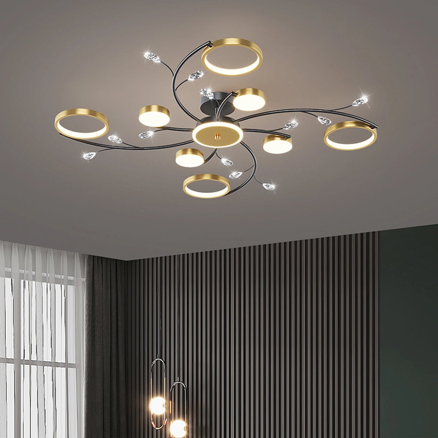 Plafonnier LED moderne nordique IRALAN avec télécommande, luminaire d’intérieur dimmable
