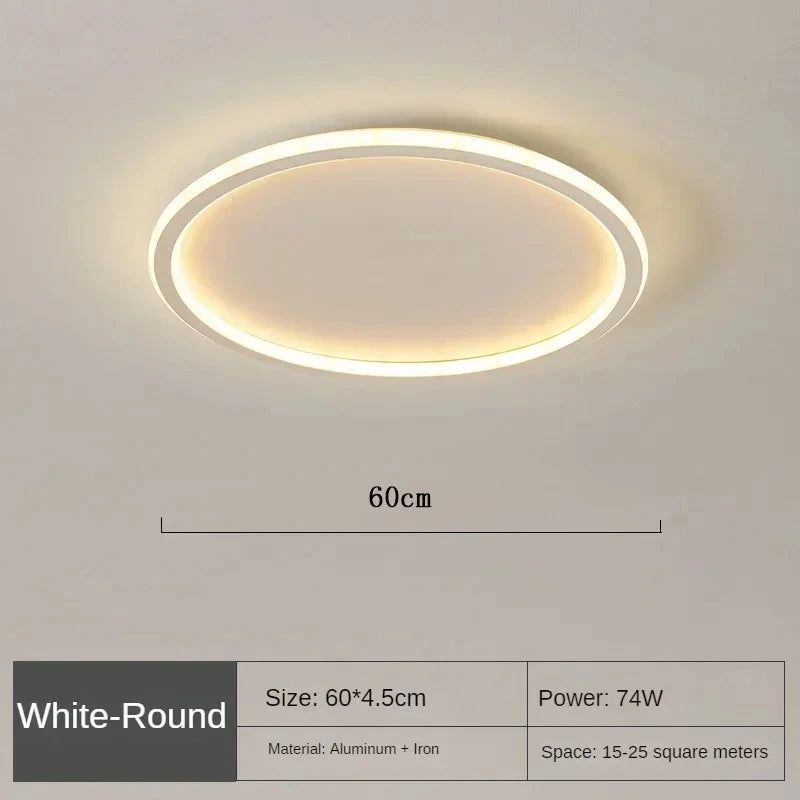 Plafonnier design nordique moderne en métal, éclairage LED dimmable pour salon et chambre