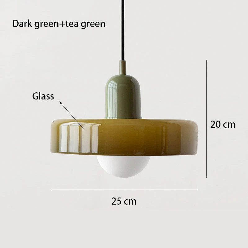 Suspension verre rétro nordique E27 LED lumière chaude pour intérieur