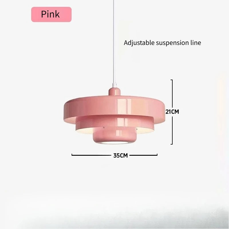 Suspension LED Macaron Nordique en acier et aluminium, éclairage cosy pour salon et restaurant