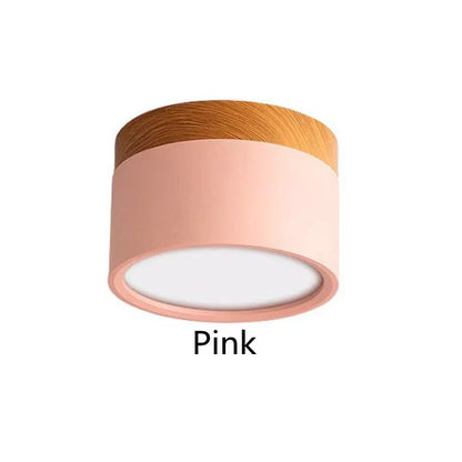 Plafonnier LED Dimmable Bois Moderne 7W-15W pour Chambre et Salon