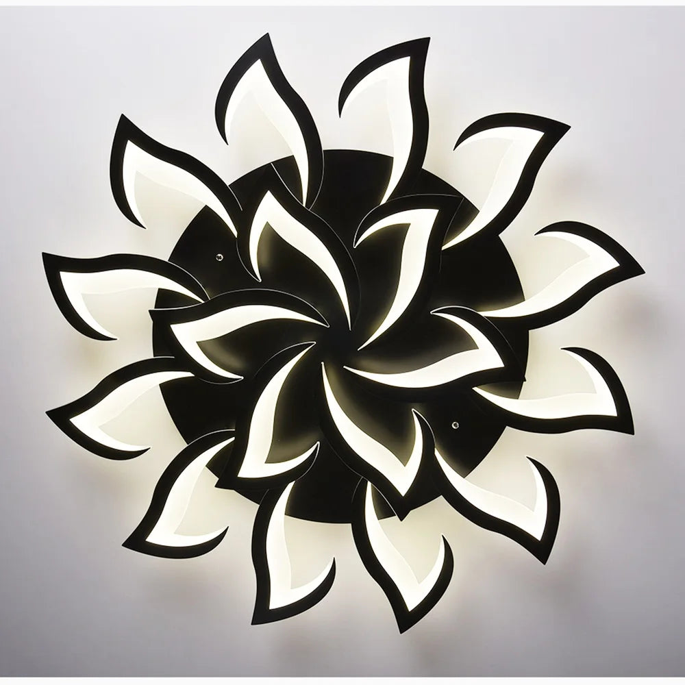 Plafonnier LED Design Floral Moderne en Acrylique, Intensité Réglable pour Ambiance Chaleureuse