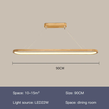 Suspension LED en bois design moderne, lumière blanche pour intérieur cosy