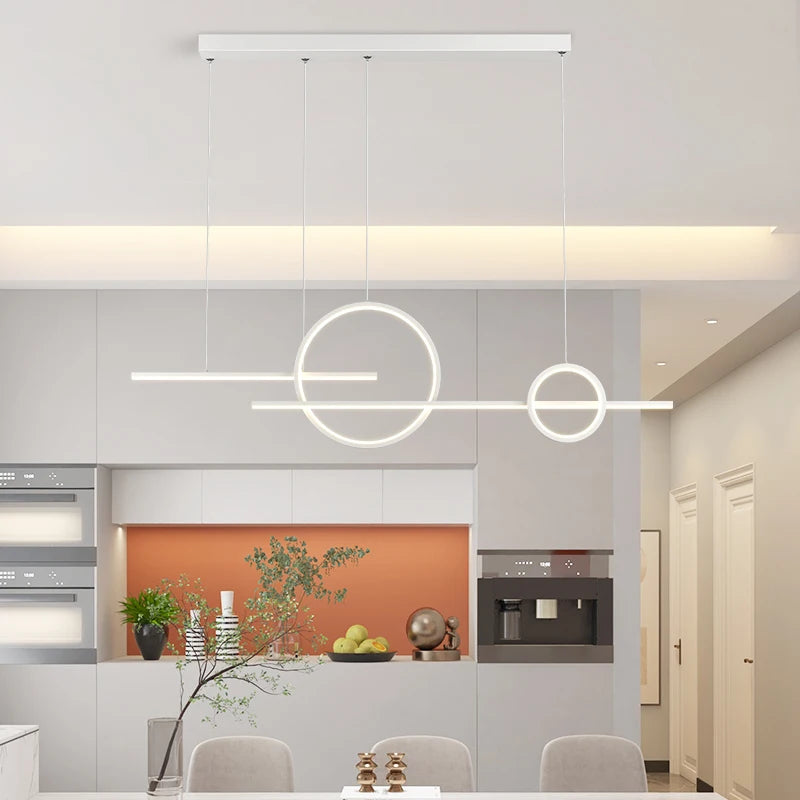 Suspension LED QIYIMEI en aluminium, lumière chaude pour salon et salle à manger