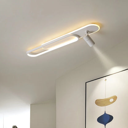 Plafonnier LED moderne avec projecteur or pour chambre et bureau