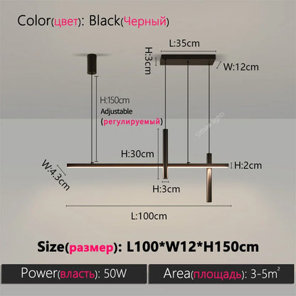 Suspension moderne design créatif en métal pour salle à manger, lumière chaude