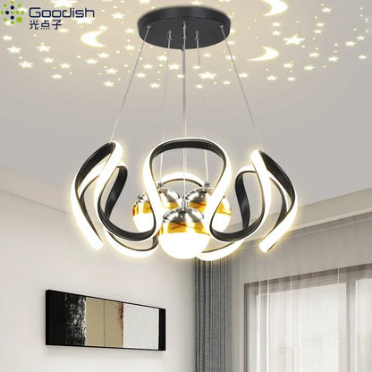 Suspension LED moderne nordique en aluminium, lumière chaude pour salon et salle à manger