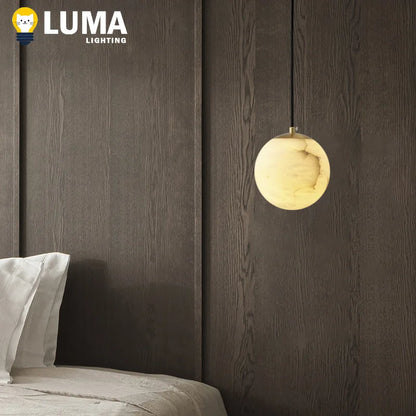 Suspension en cuivre massif et marbre espagnol, design luxe moderne