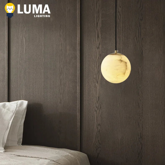 Suspension en cuivre massif et marbre espagnol, design luxe moderne