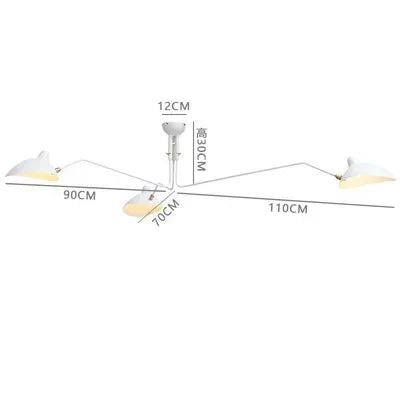 Plafonnier LED suspendu design araignée en métal noir, lumière chaleureuse pour salon et chambre