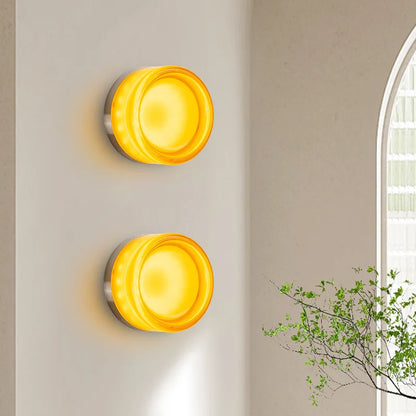 Applique Murale Ronde Moderne LED en Aluminium, Lumière Chaude Ambiante