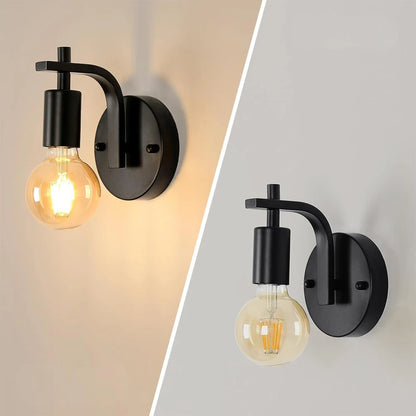 Applique Murale Nordique Industrielle en Fer E27 pour Intérieur