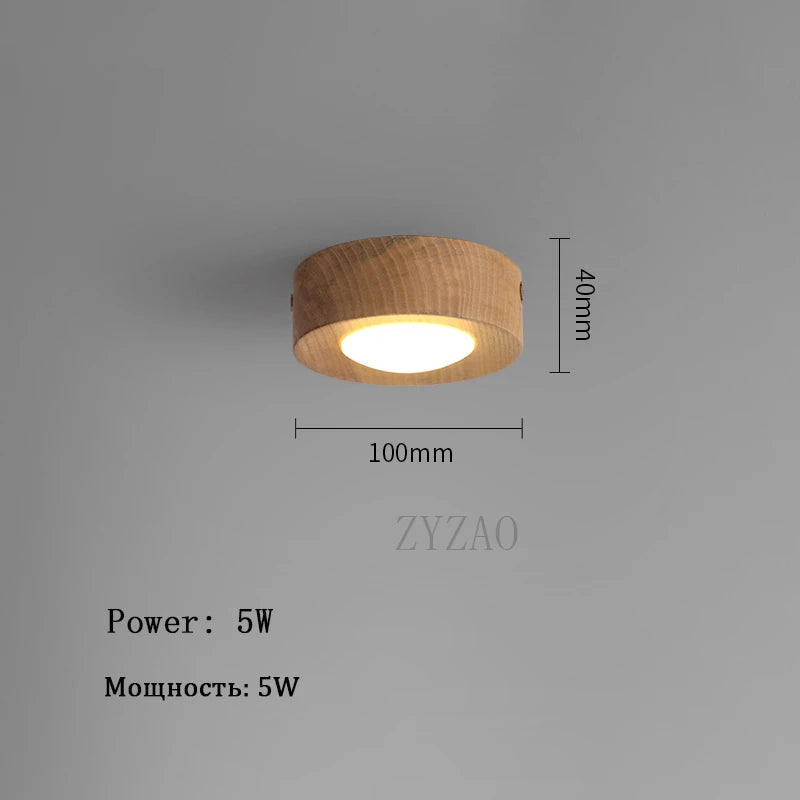 Plafonnier en bois de noyer et frêne LED pour salon et chambre