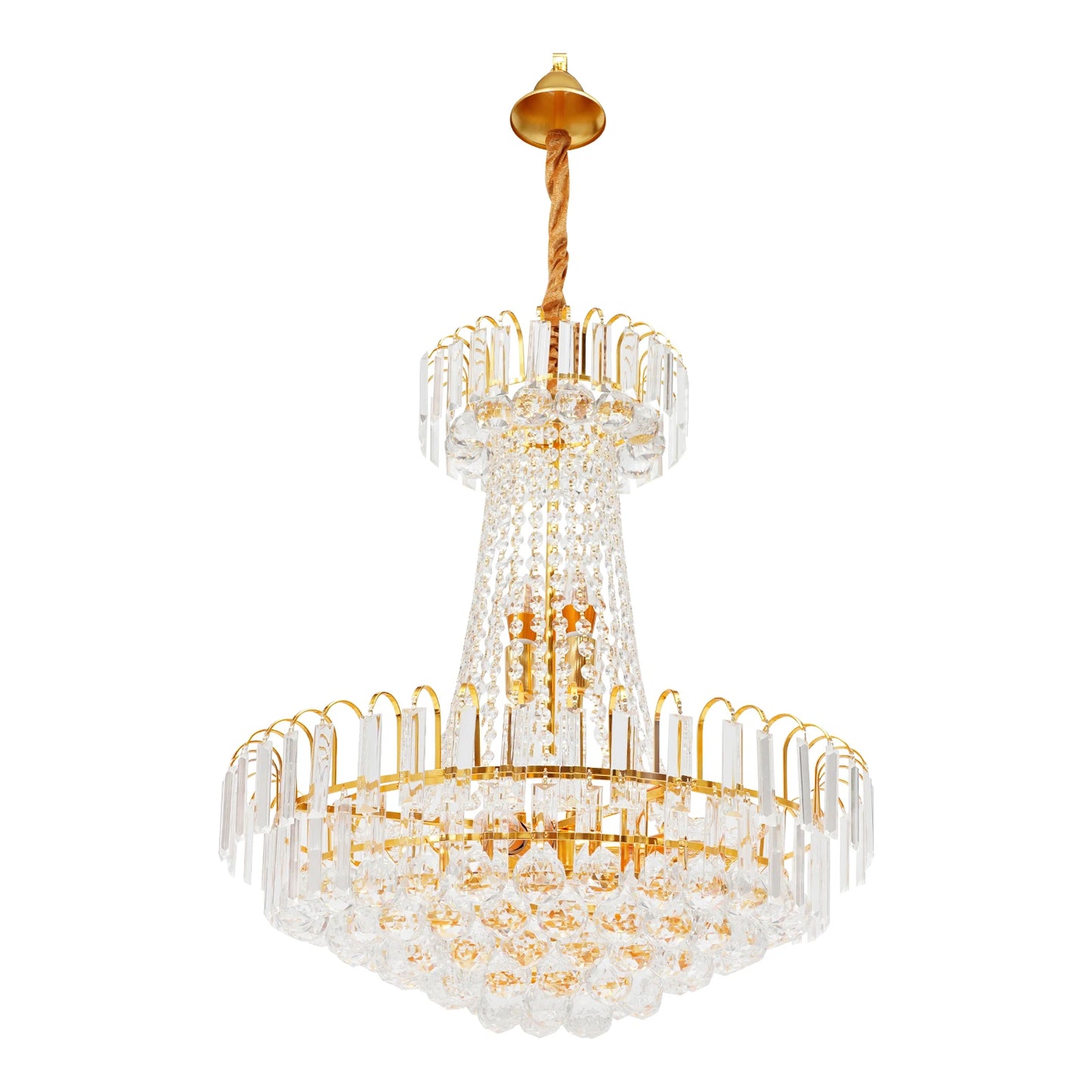 Lustre en cristal K9 réglable pour variateur, ambiance chaleureuse, escaliers et salons