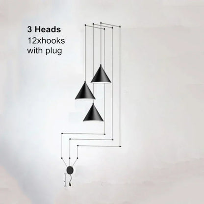 Suspension moderne en aluminium avec lumière chaude pour salon et chambre