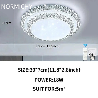 Plafonnier LED moderne design diamant blanc lumière chaude pour salon et chambre