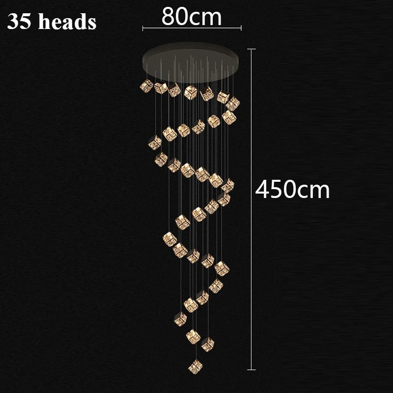 Lustre plafond moderne en cristal LED réglable 3000K-6000K