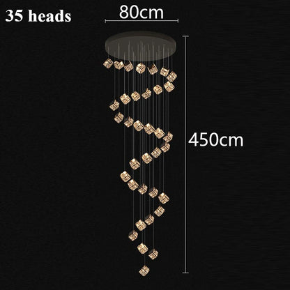 Lustre plafond moderne en cristal LED réglable 3000K-6000K