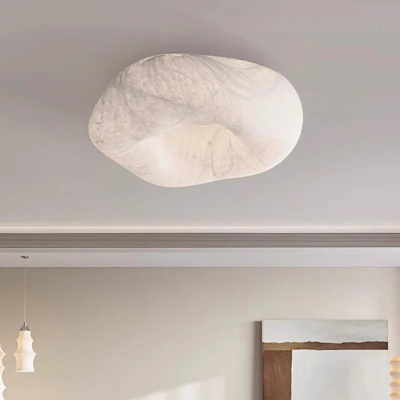 Plafonnier nuage moderne en soie Wabi Sabi LED pour salon et chambre