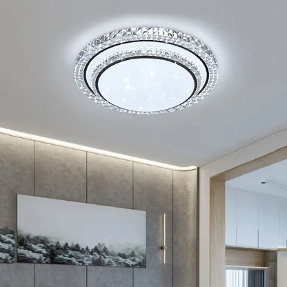 Plafonnier LED moderne design diamant blanc lumière chaude pour salon et chambre