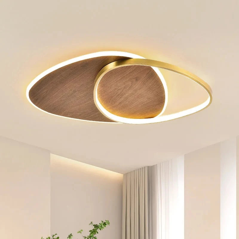 Plafonnier LED moderne en bois, éclairage d’intérieur décoratif pour chambre et salon