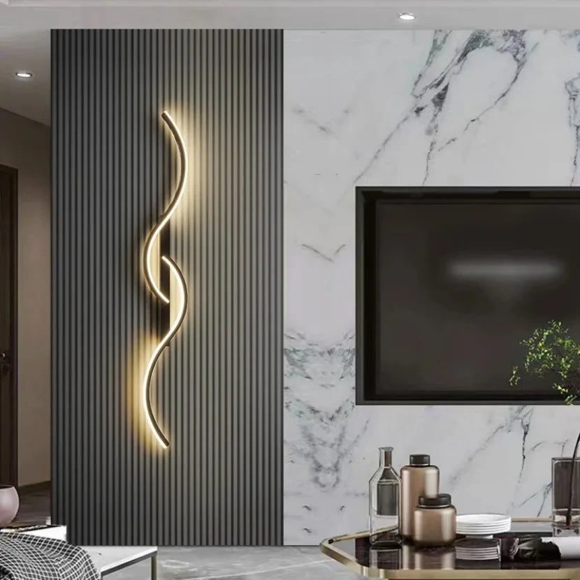 Applique Murale LED Moderne en Aluminium avec Télécommande et Gradation, Lumière Chaude et Froide
