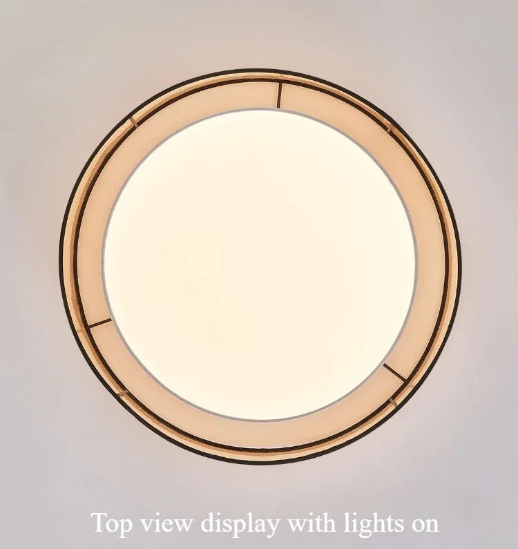 Plafonnier LED Circulaire en Tissu, Luminaire Décoratif pour Salon et Chambre