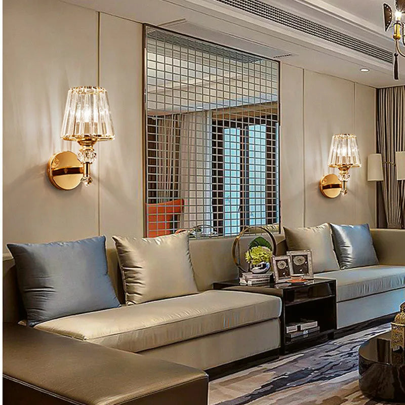 Applique Murale LED Moderne en Cristal avec Abat-jour pour Intérieur Cosy