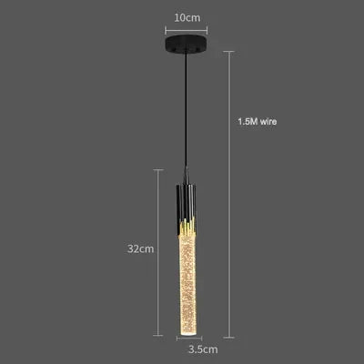 Suspension LED en cristal nordique pour salon et chambre, lumière chaude