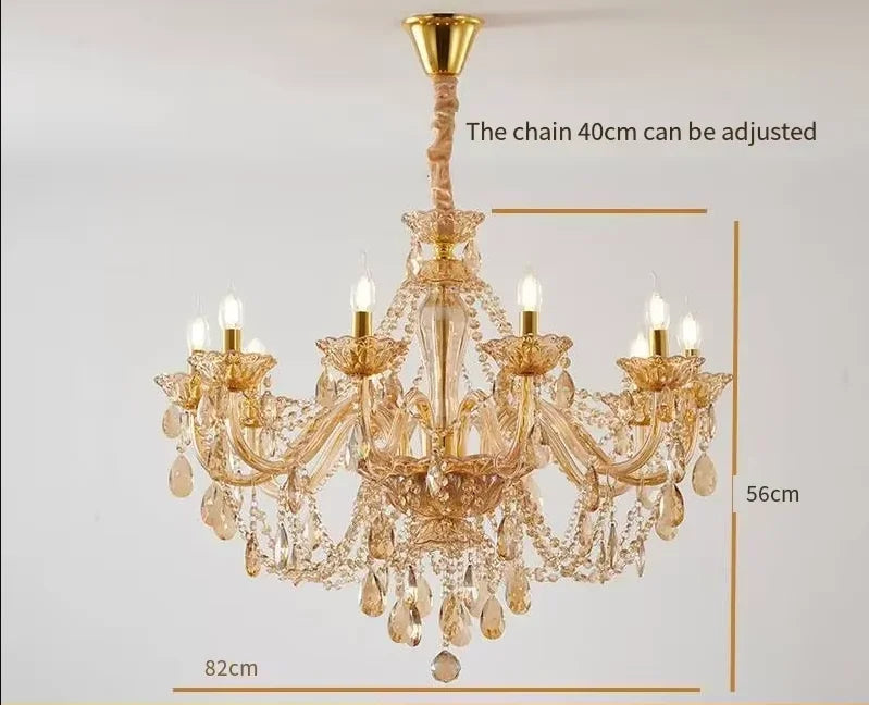 Lustre en cristal européen moderne pour salon et salle à manger élégante