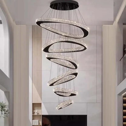 Lustre moderne en cristal et fer forgé, éclairage LED dimmable pour salon