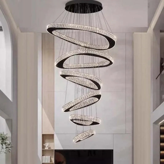 Lustre moderne en cristal et fer forgé, éclairage LED dimmable pour salon