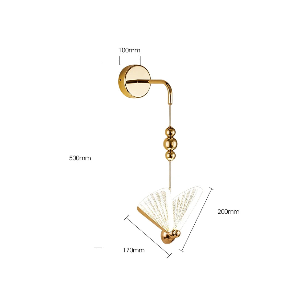 Applique Murale LED Papillon Design Nordique Moderne en Aluminium pour Intérieur