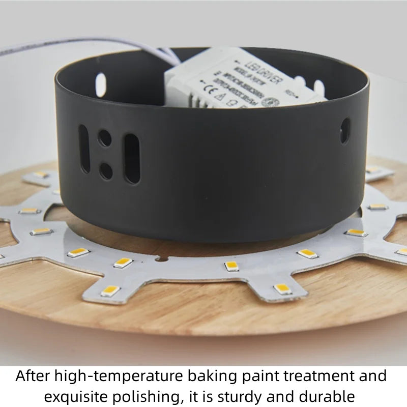 Applique Murale Circulaire en Bois Design Nordique Moderne, Lumière Ambiante pour Chambre et Escaliers